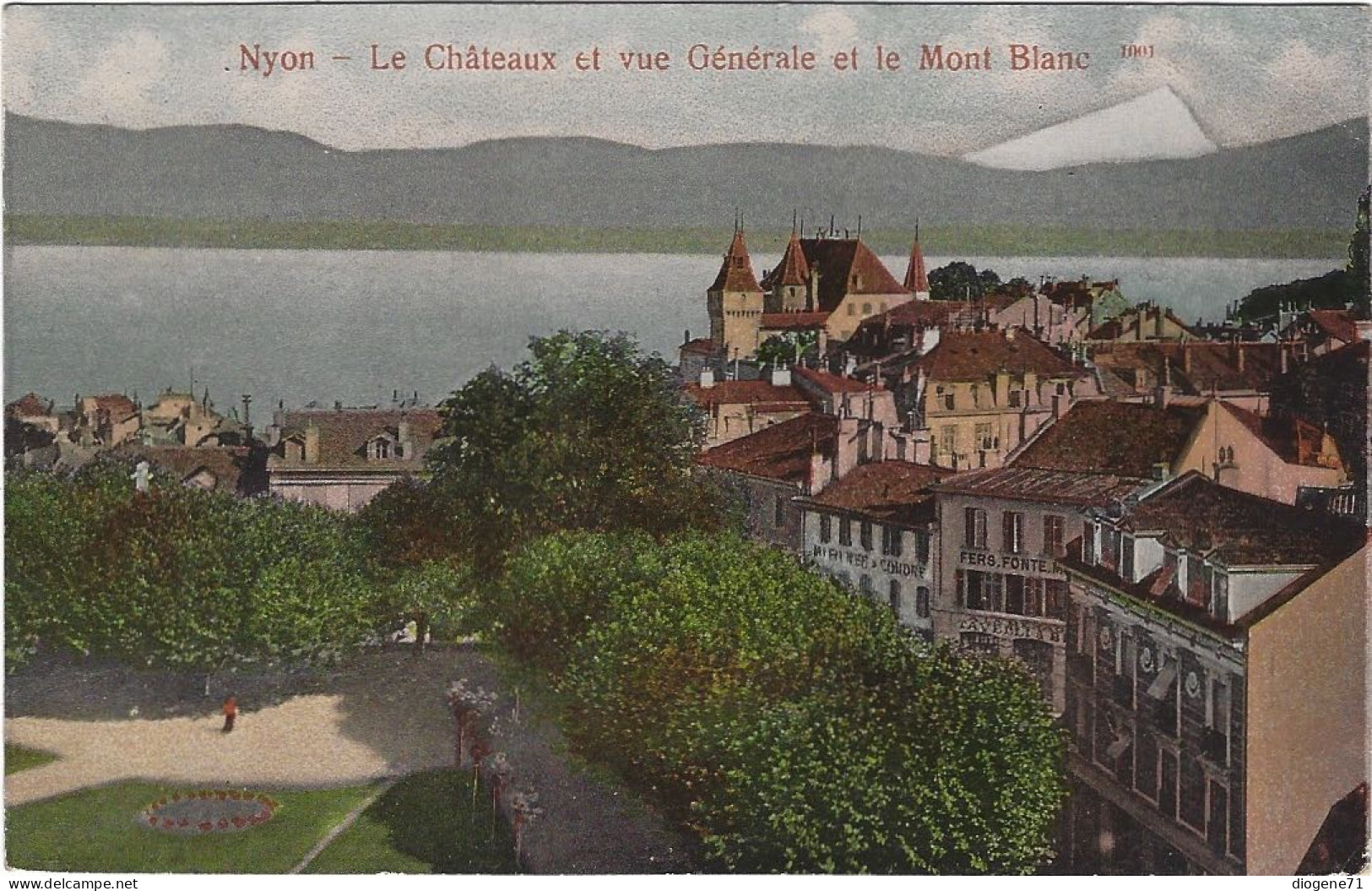 Nyon Le Châteaux (sic) Et Vue Générale 1910 Rare - Nyon