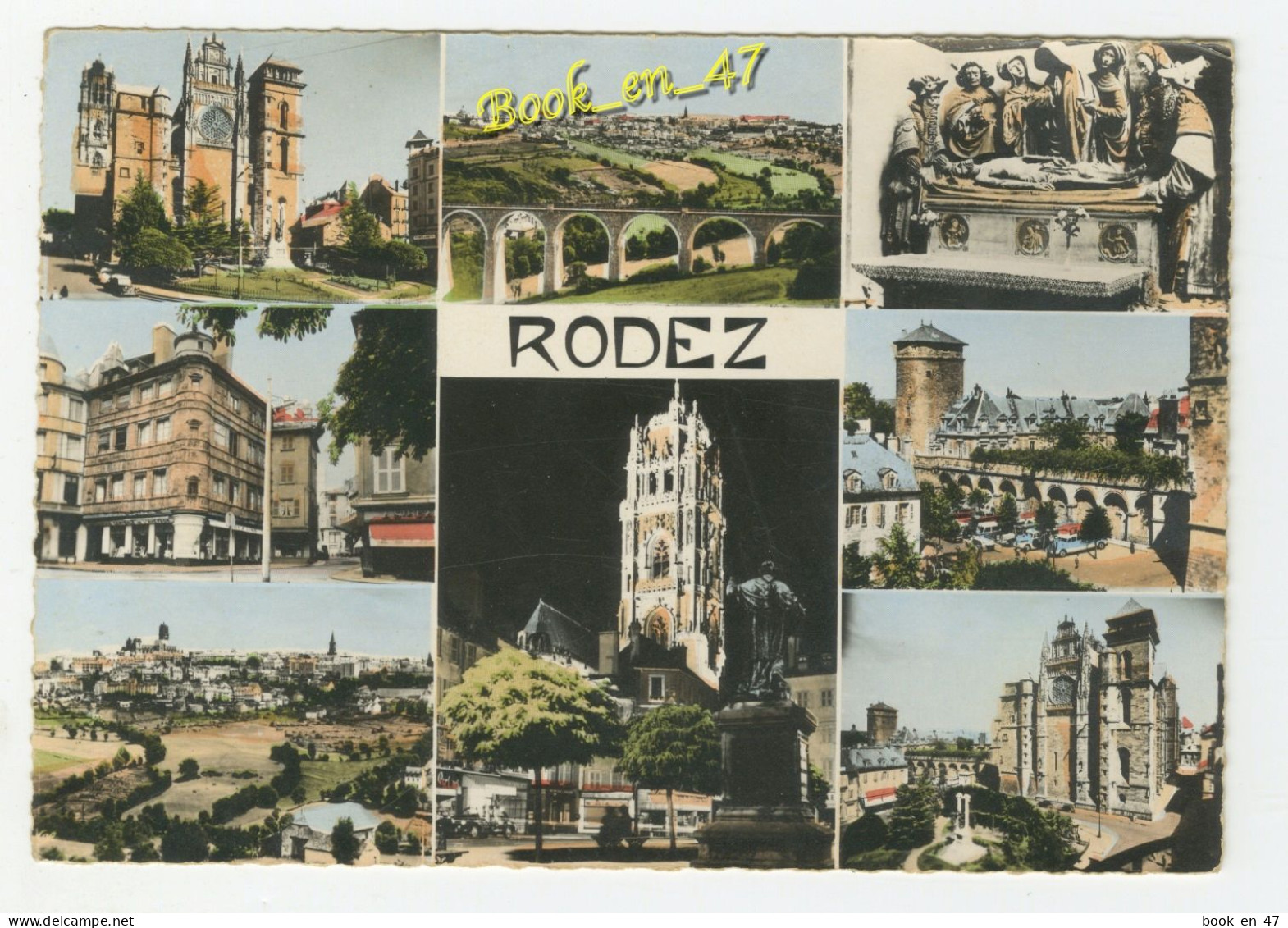 {87309} 12 Aveyron Rodez , Multivues ; Vue Générale , Cathédrale , Arcades De L' Evêché , Place D' Armes - Rodez