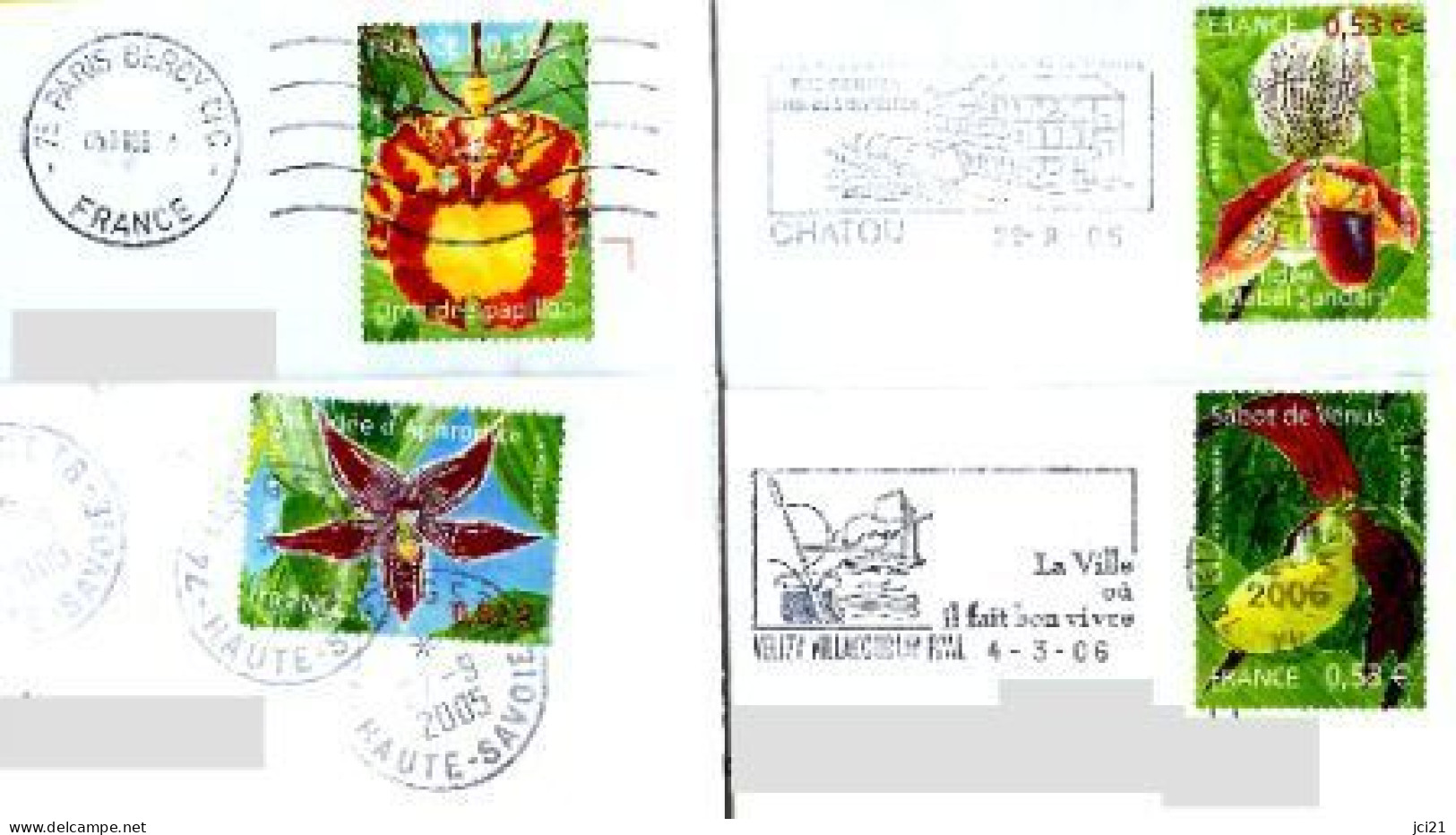 SÉRIE TIMBRES ORCHIDEE DE 2005 SABOT DE VÉNUS, ORCHIDÉE PAPILLON SUR ENV. MM)- [590]_T1080 - Cartas & Documentos