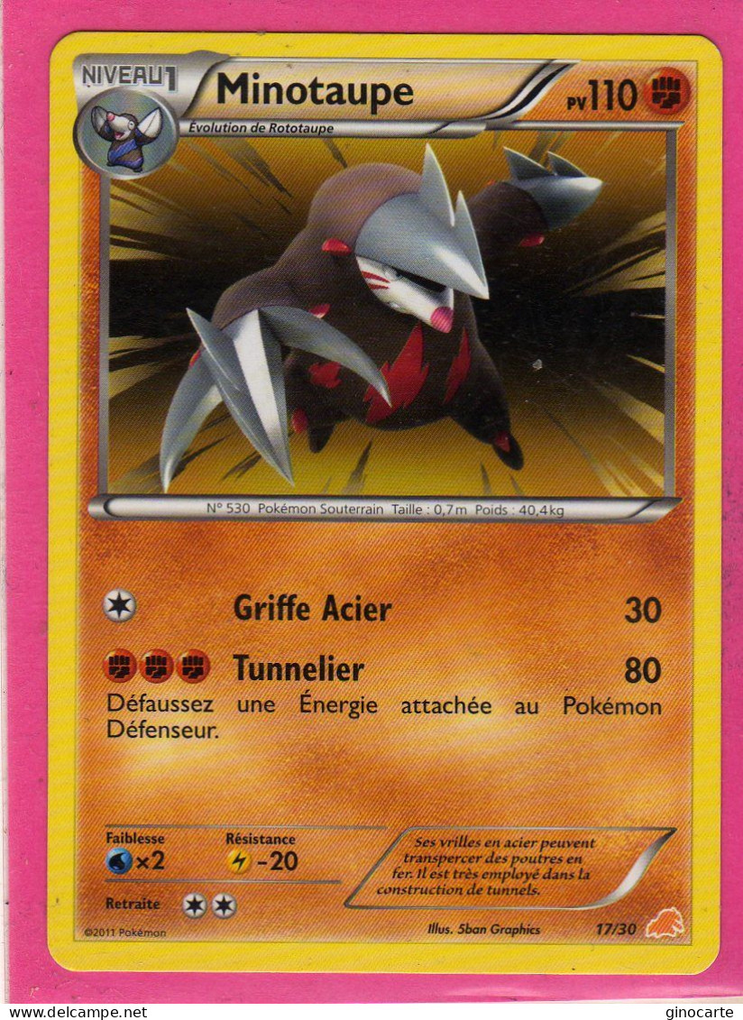 Carte Pokemon Francaise 2011 Trainer Kits 17/30 Minotaupe 110pv Neuve - Trainer Kits