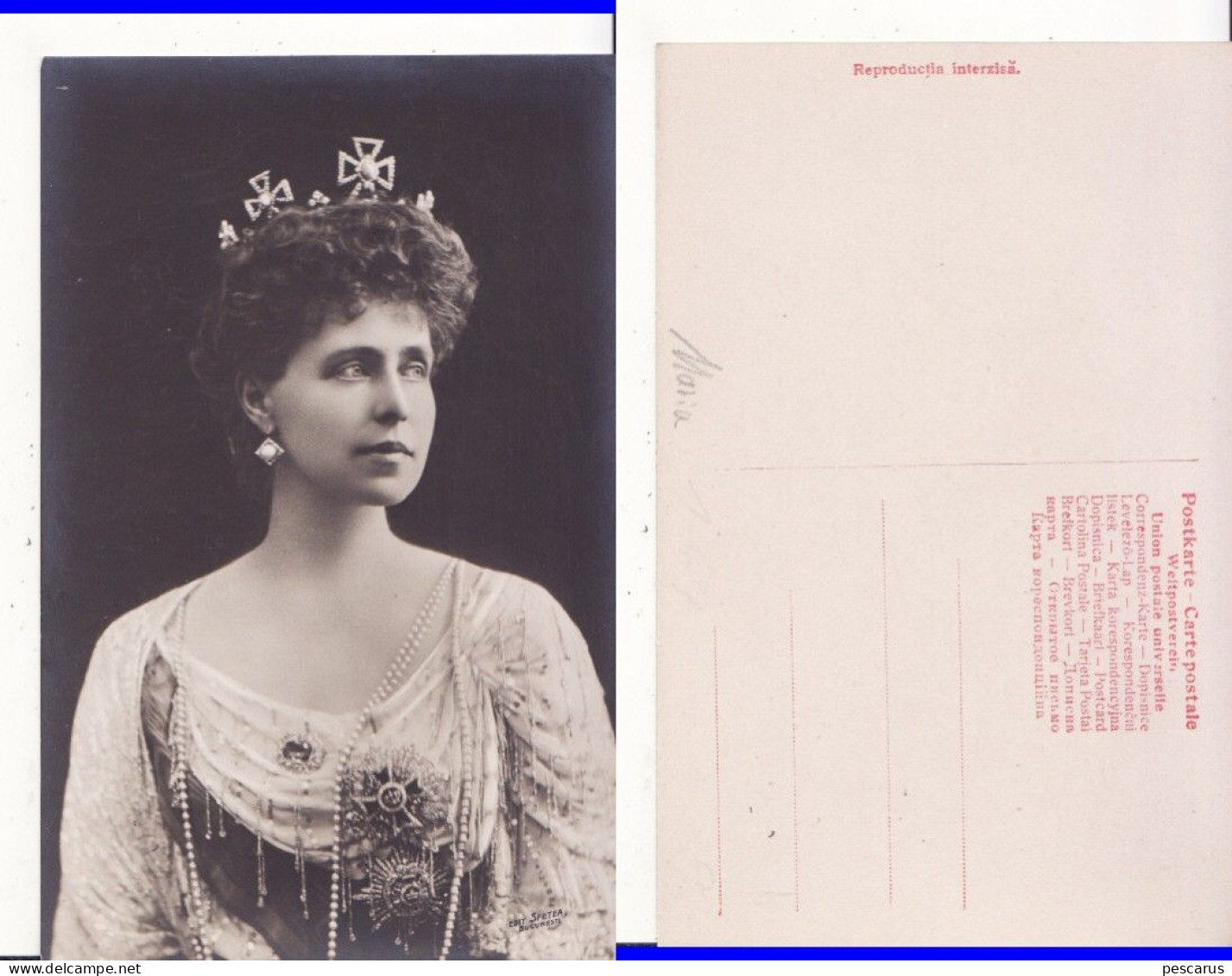 Romania ,Rumanien,Roumanie - Royalty; Royal Family - Regina Maria - Romania