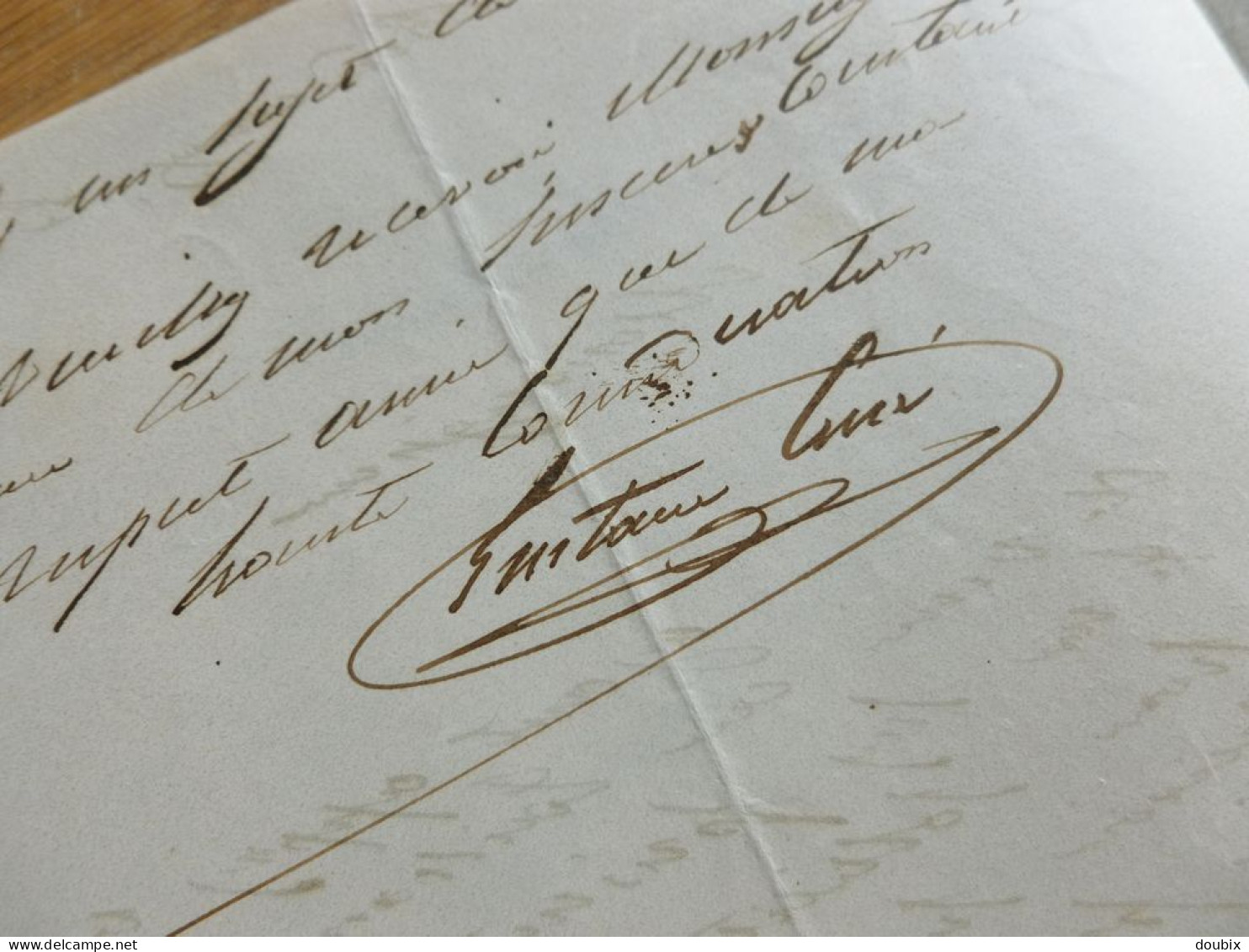 Gustave CURE (1799-1876) Député Maire BORDEAUX. Port Louis (Ile Maurice). AUTOGRAPHE