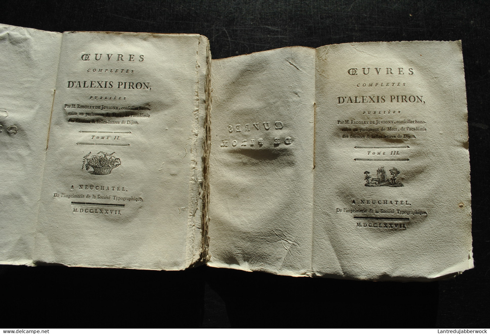 Oeuvres Complètes D'Alexis PIRON Publiées Par Rigoley De Juvigny Neufchâtel 1777 INCOMPLET TOMES 2 à 7 Théâtre Poésie  - 1701-1800