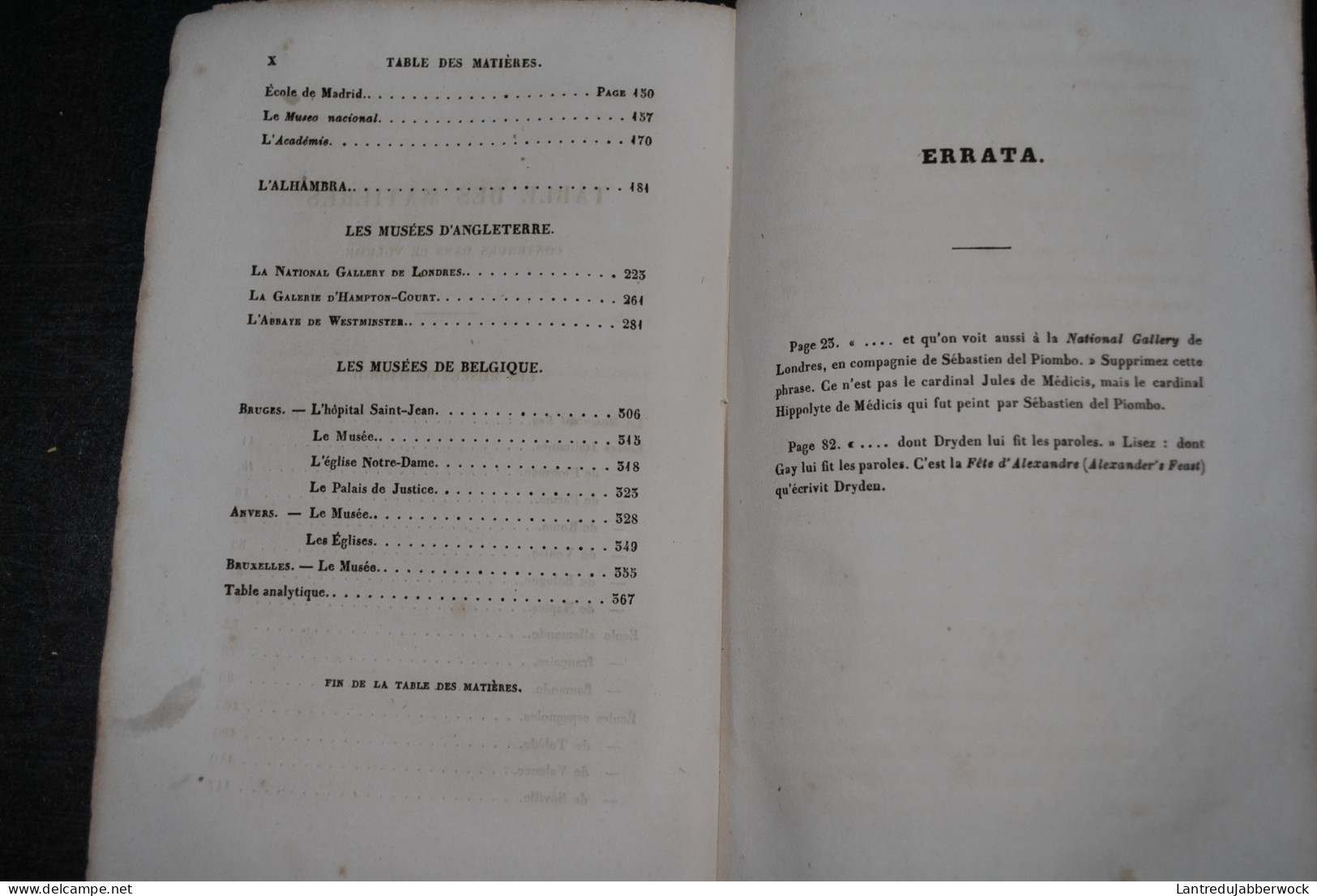 VIARDOT Les musées d'Espagne d'Angleterre et de Belgique Guide et mémento de l'artiste et du voyageur Paulin 1843 Italie