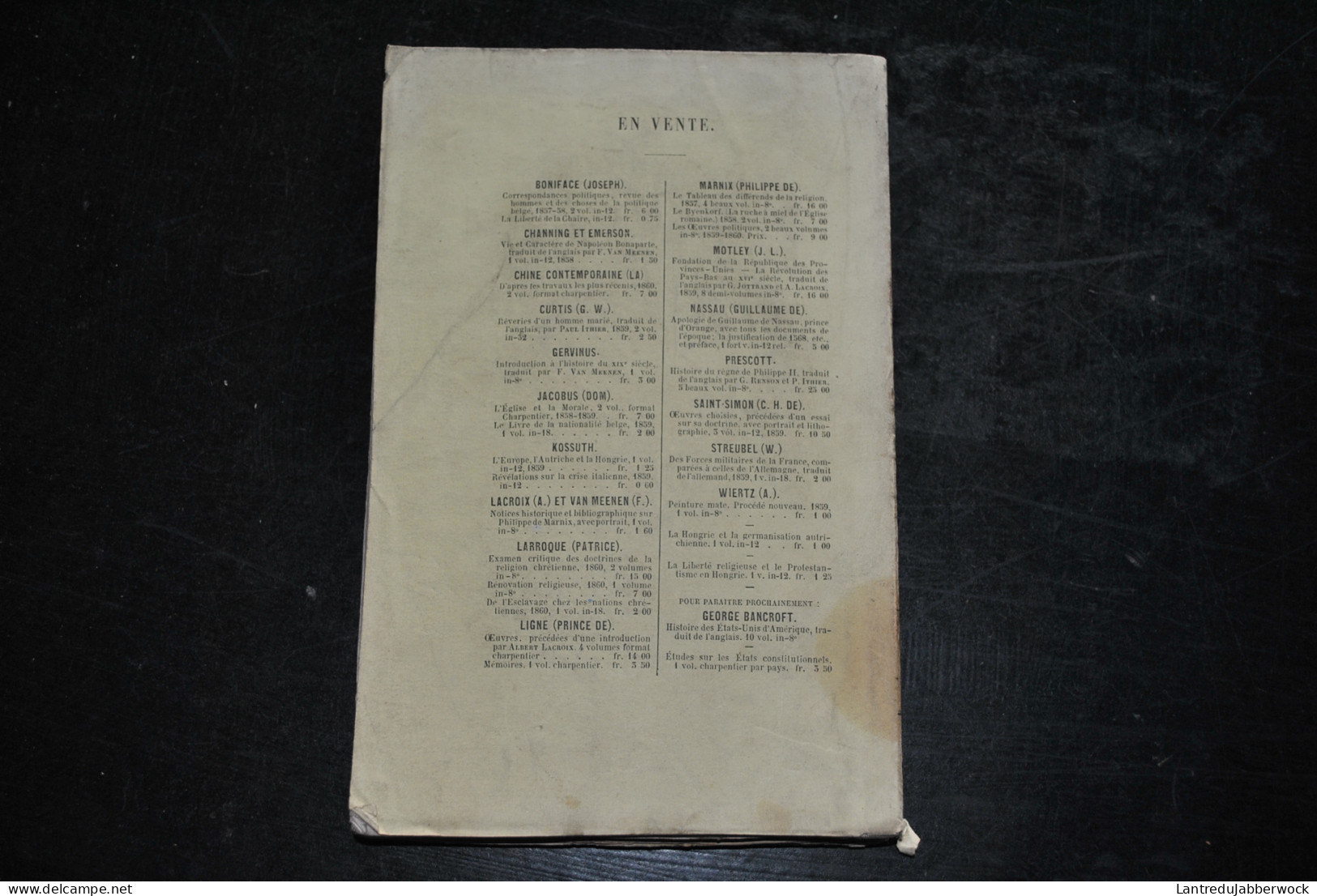 PRESCOTT Histoire Du Règne De Philippe II Firmin Didot Van Meenen 1860 Tome 4 SEUL Traduit Par RENSON ITHIER - 1801-1900