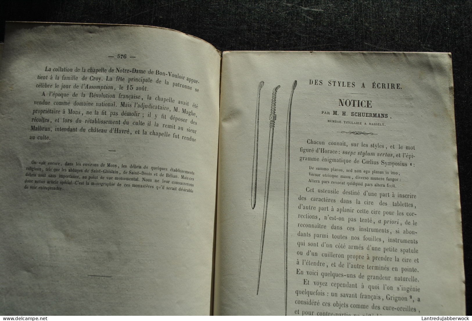 Annales de l'Académie d'archéologie de Belgique 4è liv. 1866 Eglises Mons Tongres Saint Remacle Stavelot Havré Tournai