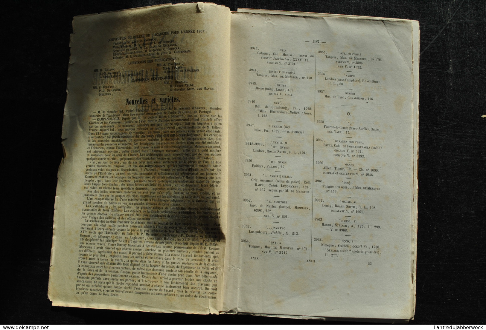 Annales De L'Académie D'archéologie De Belgique 2è 3è Liv. 1867 Sigles Ligulins Alden-Eyck Tanchelijn Muiden Anvers RARE - België