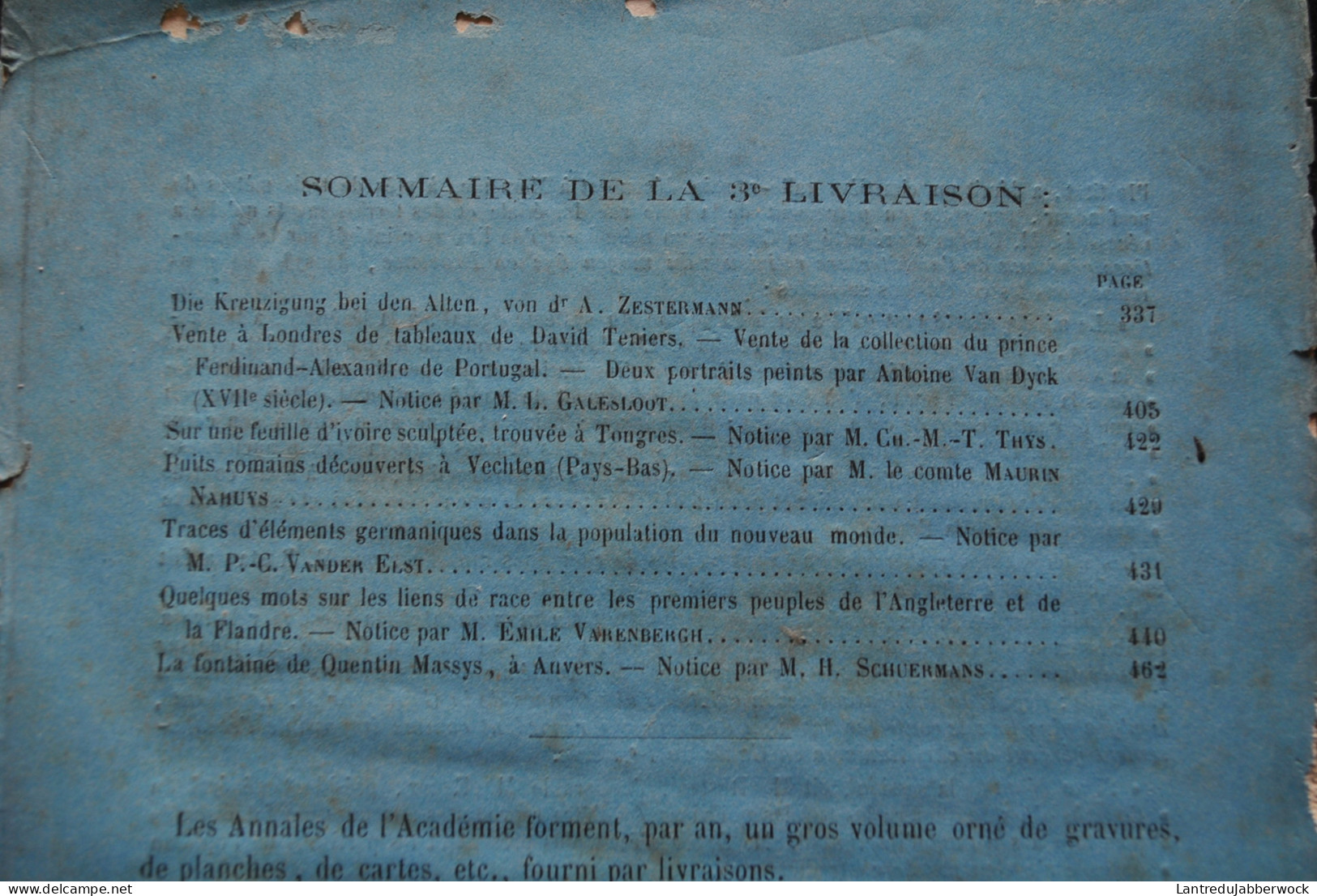 Annales De L'Académie D'archéologie De Belgique 3è Liv. 1868 Fontaine Anvers Teniers Ivoir Tongres Flandre Kreuzigung - Belgium