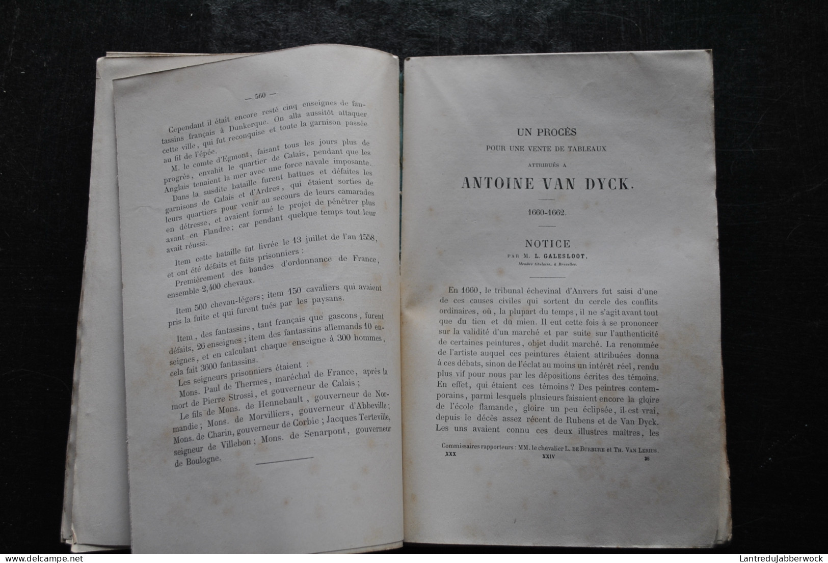 Annales de l'Académie d'archéologie de Belgique 4è liv 1868 Charles-Quint Philippe II Dampierre Procès Van Dyck Warminia