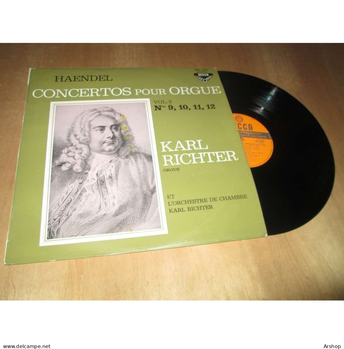 KARL RICHTER - FRITZ SONNLEITNER - KISKALT Concertos Pour Orgue Vol.3 HAENDEL - DECCA SXL 2201 France Lp 1966 - Classical