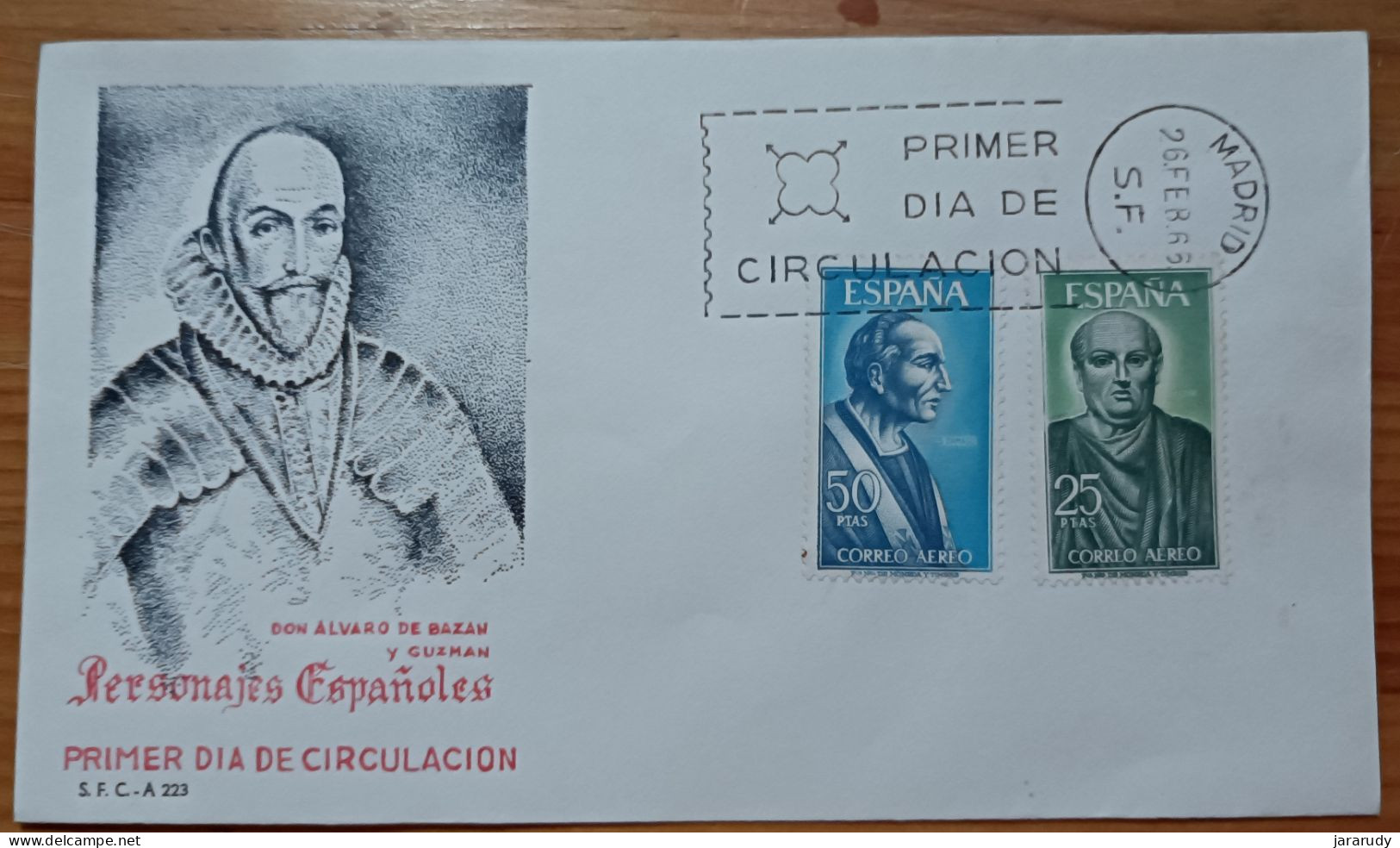 ESPAÑA PERSONAJES 1966 FDC/SPD MNH - FDC