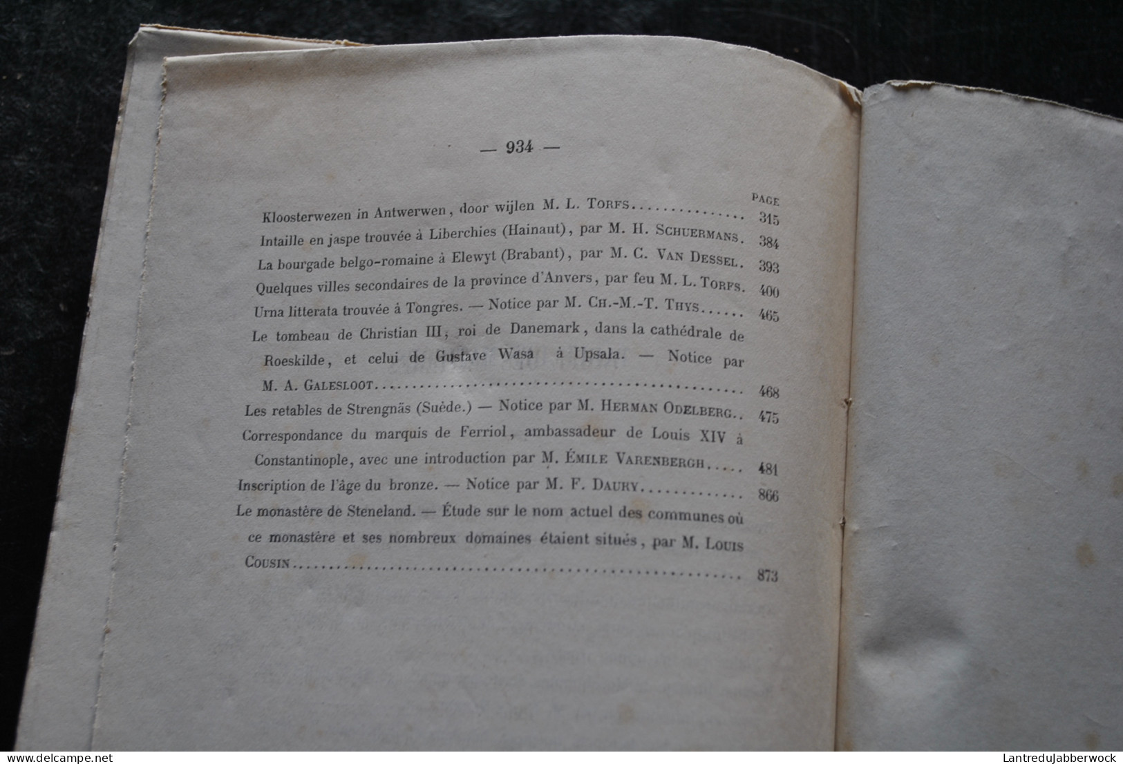 Annales De L'Académie D'archéologie De Belgique 4è Liv. 1870 Province Anvers Correspondance Marquis De Ferriol Steneland - België