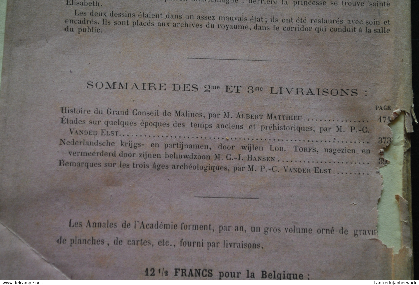 Annales De L'Académie D'archéologie De Belgique 2è & 3è Liv 1874 Histoire Du Grand Conseil De Malines MATTHIEU RARE +... - Belgium