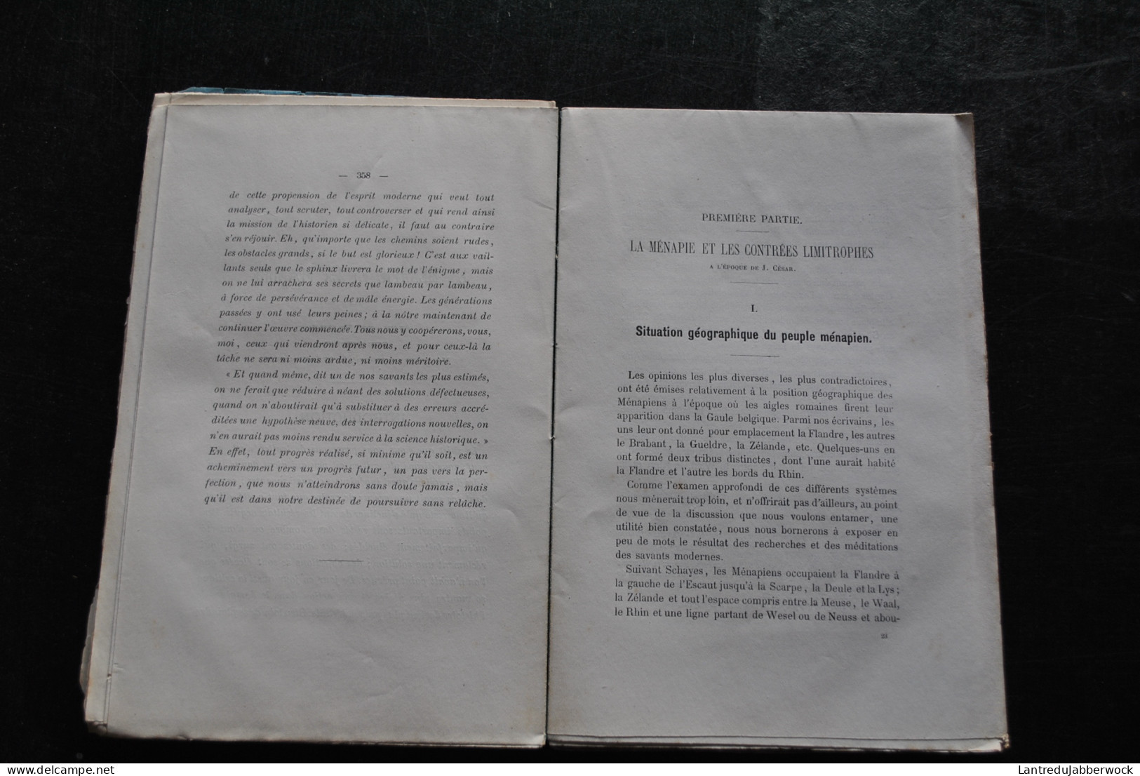 Annales de l'Académie d'archéologie de Belgique 3è liv 1878 Ménapie & la Flandre DE VLAMINCK Jeanne Marie VAN DER GHENST