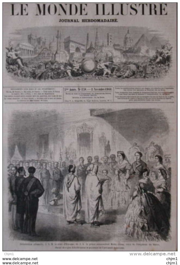 Présentation Solennelle, à S.M. La Reine D'Espagne De S. A. Le Prince Ambassadeur Muley-Abbas - Page Original -  1861 - Historische Dokumente