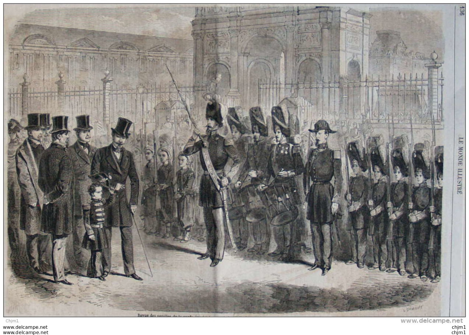 Revue Des Pupilles De La Garde Impériale, Passé Par S. A. Le Prince Impérial - Page Original 1861 - Historische Dokumente