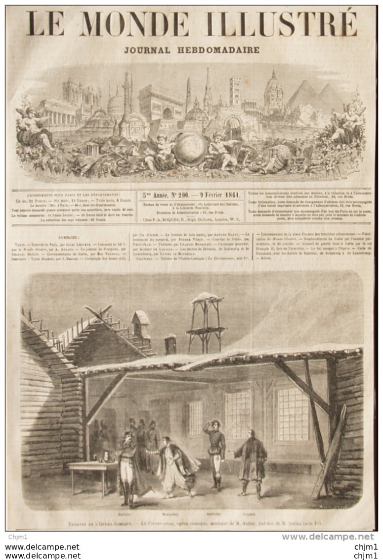 Théâtre De L'opéra Comique "La Circasssienne", Musique De M. Auber, Paroles De M. Scribe - Page Original 1861 - Historische Dokumente