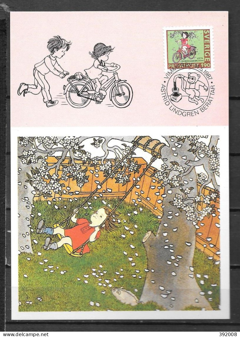 1987 - 1424 - Tarif Réduit - Fillette à Bicyclette - 28 - Maximum Cards & Covers