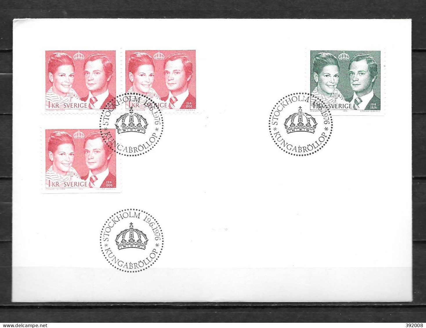 1976 - 925 à 926 - Mariage Du Roi Charles XVI - 6 - FDC