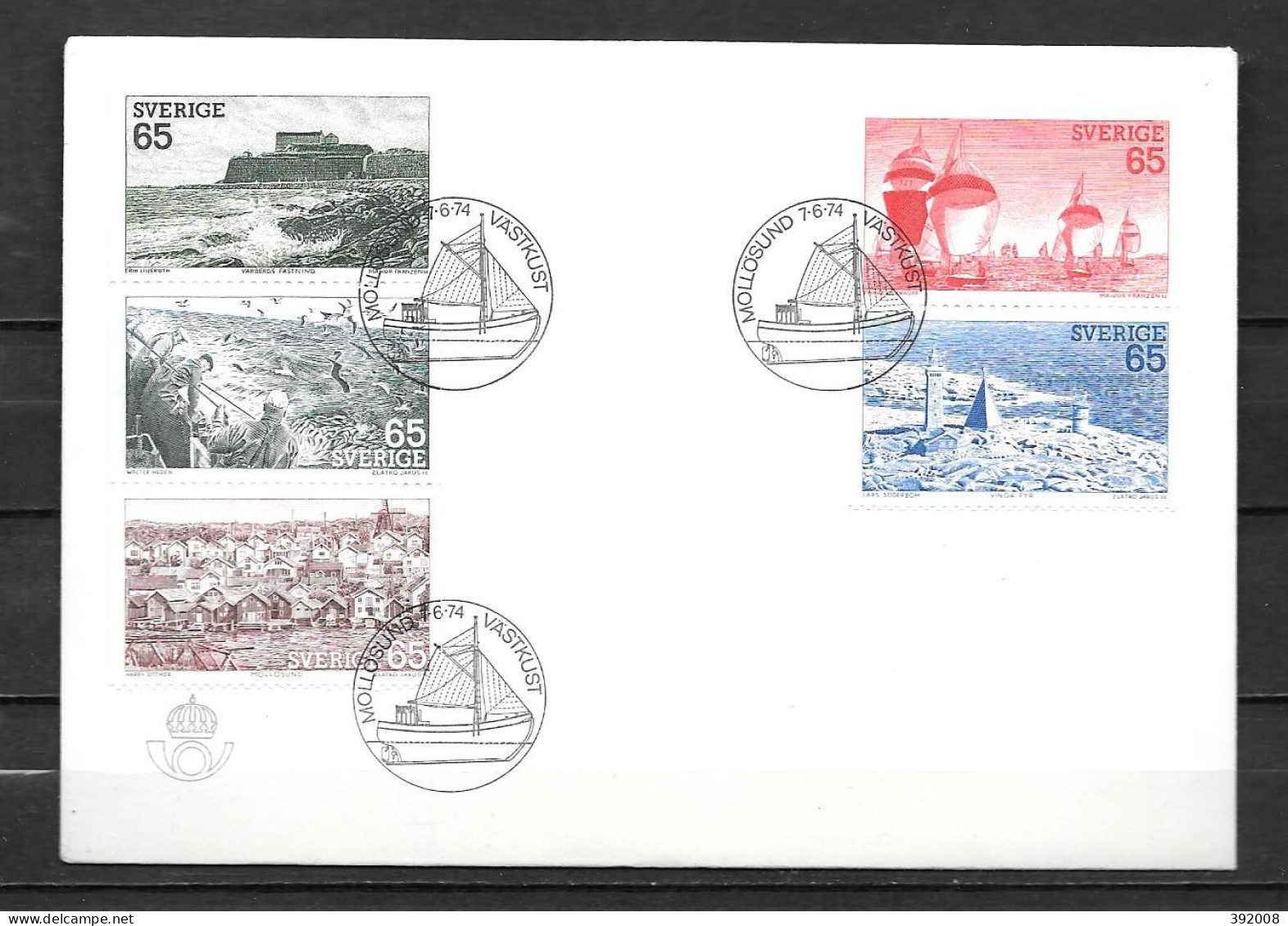 1974 - 833 à 837 - Tourisme, Paysages - 4 - FDC