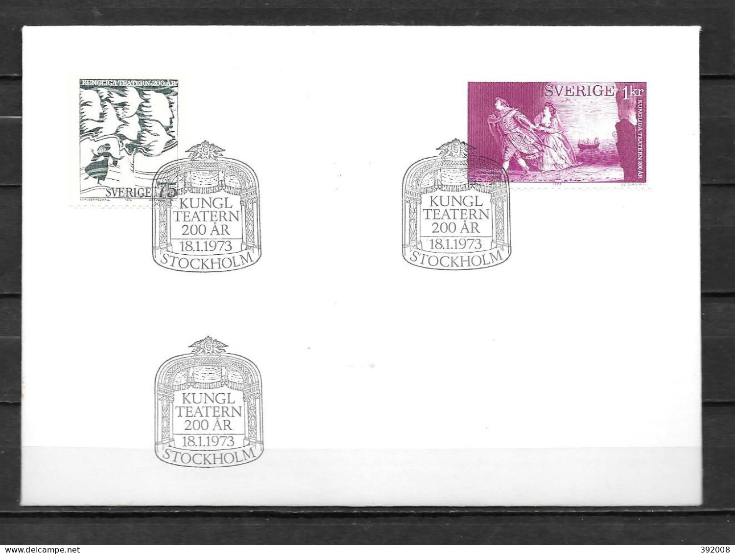 1973 - 771 à 772 - 200 Ans Théâtre Royal - 3 - FDC