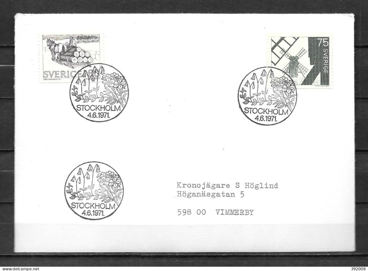 1971 - 691 à 692 - Traineau De Bois, Moulin à Vent - 2 - FDC