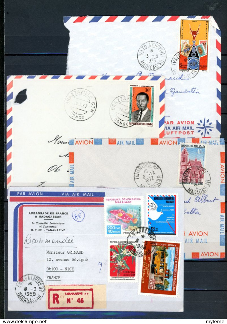 AZ151 Ensemble De 92 Courriers De Madagascar Pour La France  A Saisir !! - Collections (en Albums)