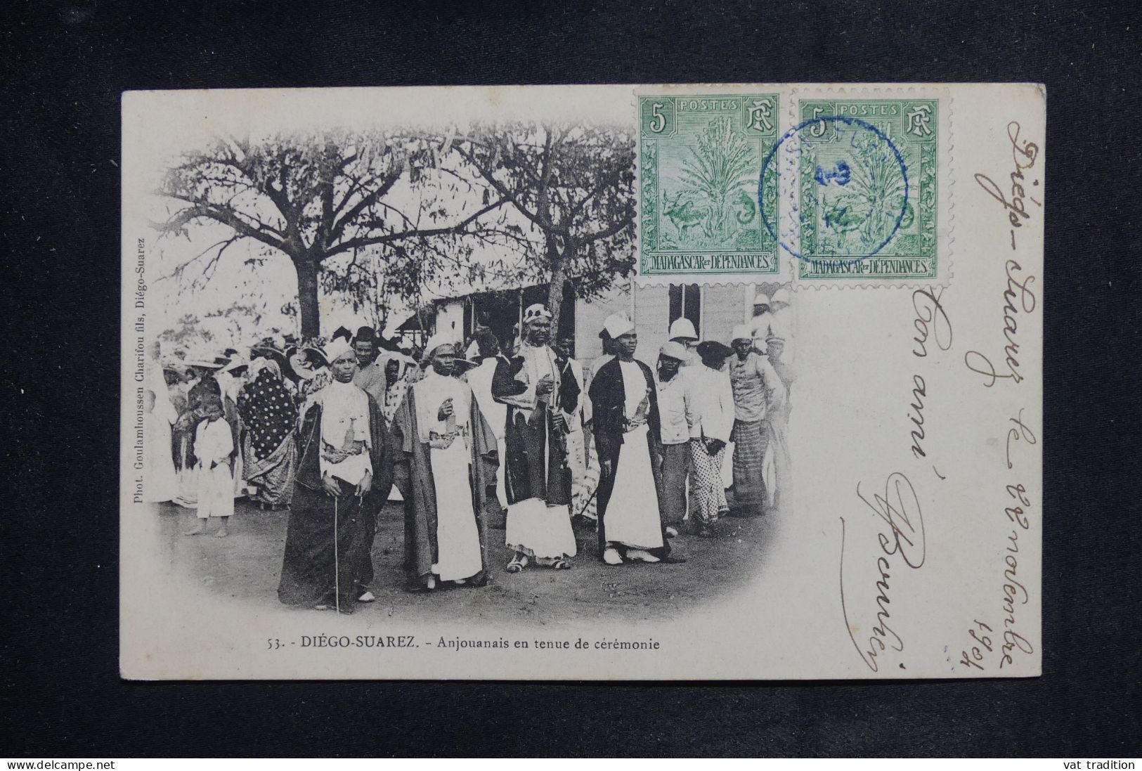 MADAGASCAR - Affranchissement De Diego Suarez Sur Carte Postale Pour Lyon En 1904 - L 150977 - Brieven En Documenten