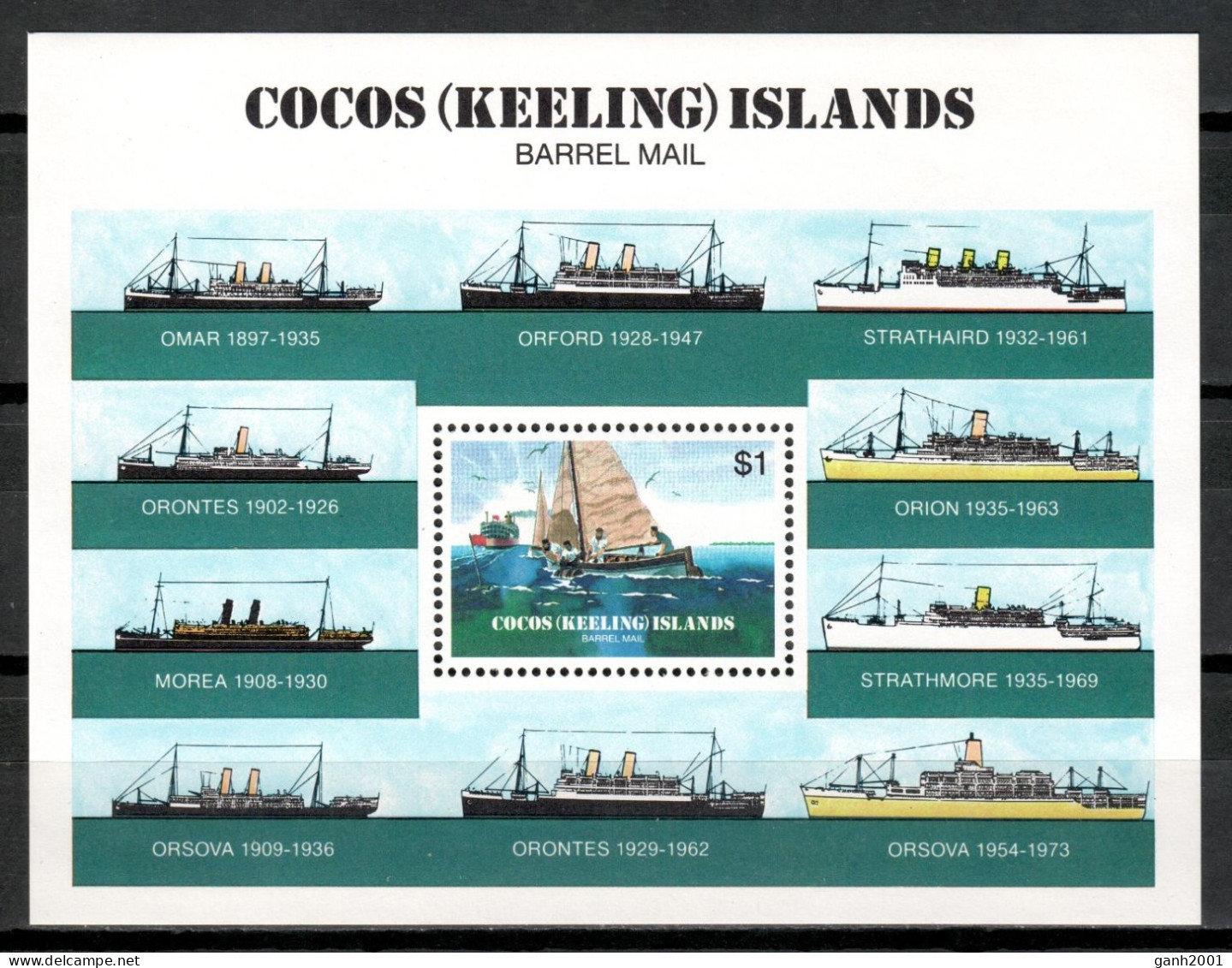 Cocos Islands 1984 / Ships Boats MNH Barcos Schiffe Bateaux / Ij92  18-9 - Schiffe