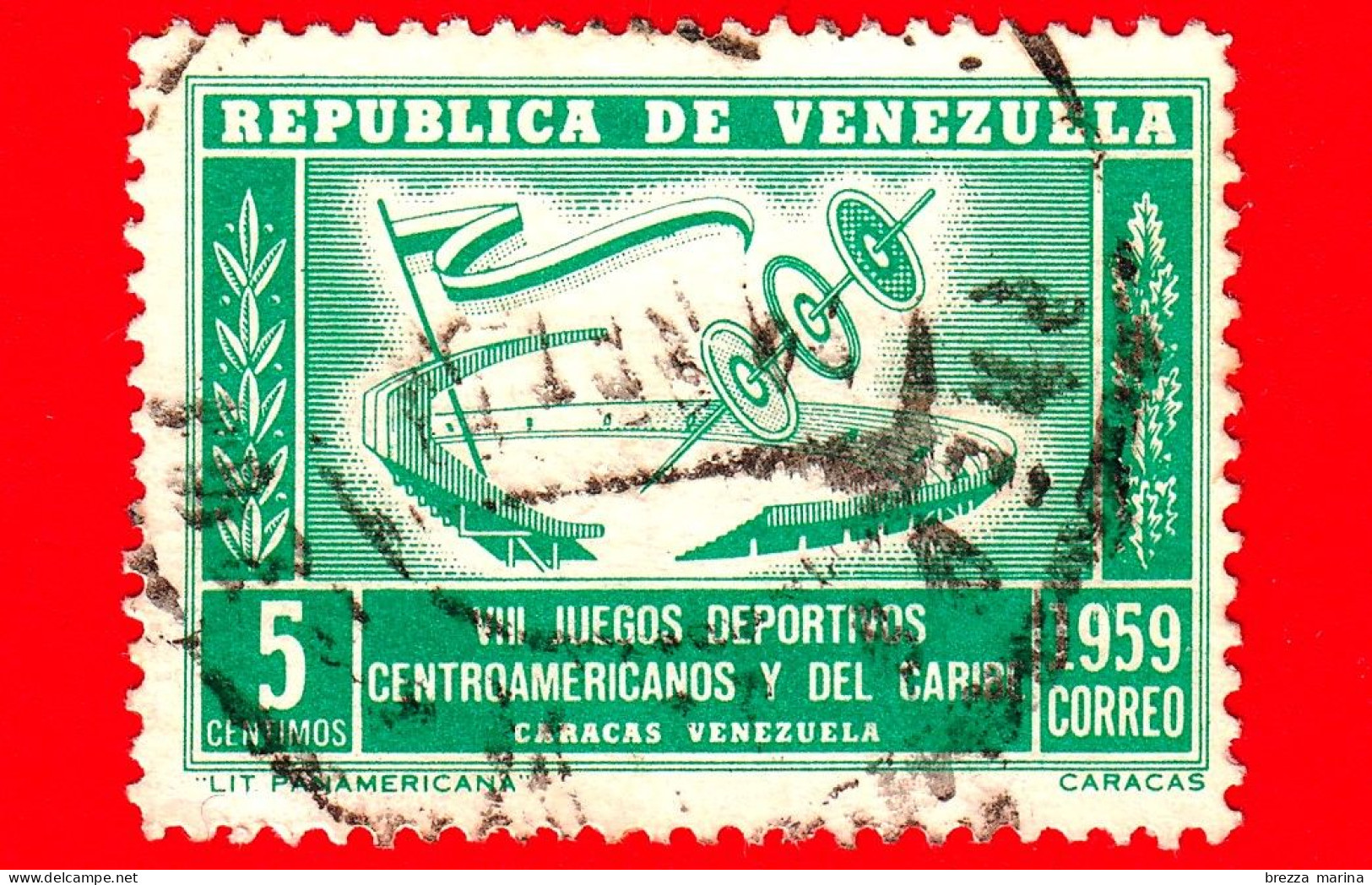 VENEZUELA - Usato - 1959 - 8° Giochi Centroamericani E Dei Caraibi - 5 - Venezuela