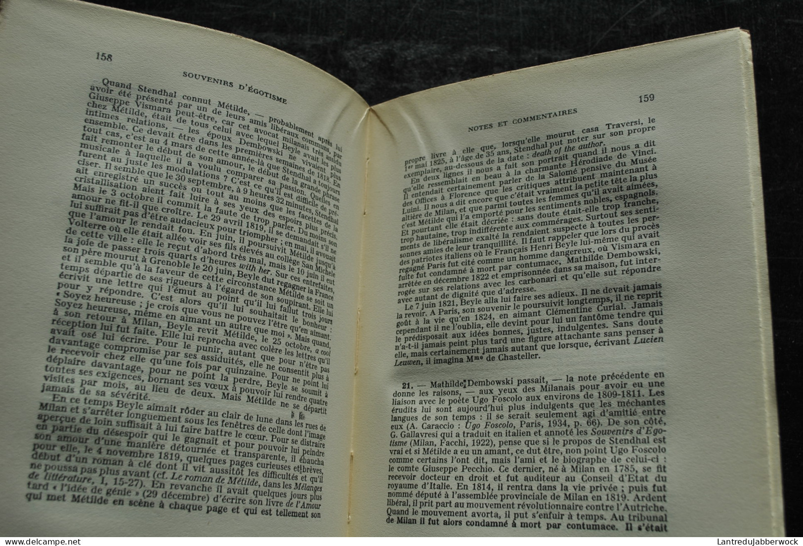 STENDHAL Souvenirs D'égotisme Collection Le Divan 1941 TL 1650ex Nouvelle édition Commentée Par Henri MARTINEAU - 1901-1940