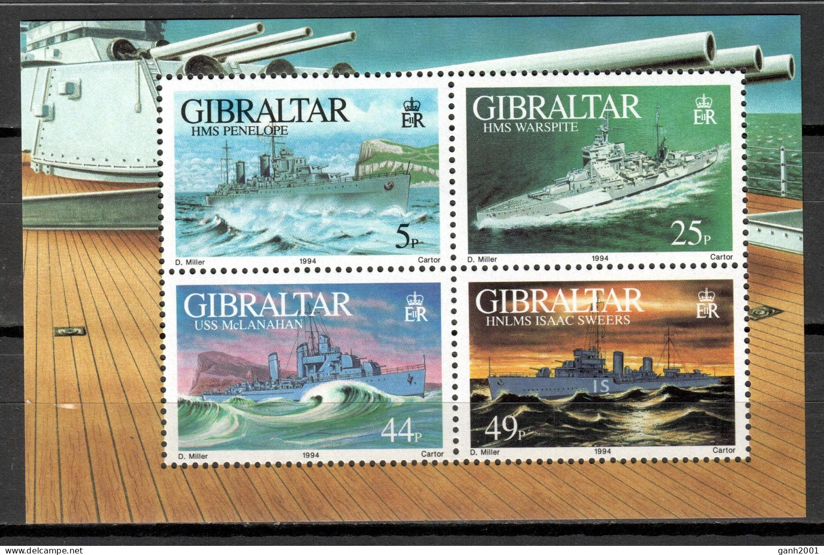 Gibraltar 1994 / Ships MNH Barcos Schiffe Bateaux / Hr58  10-26 - Bateaux