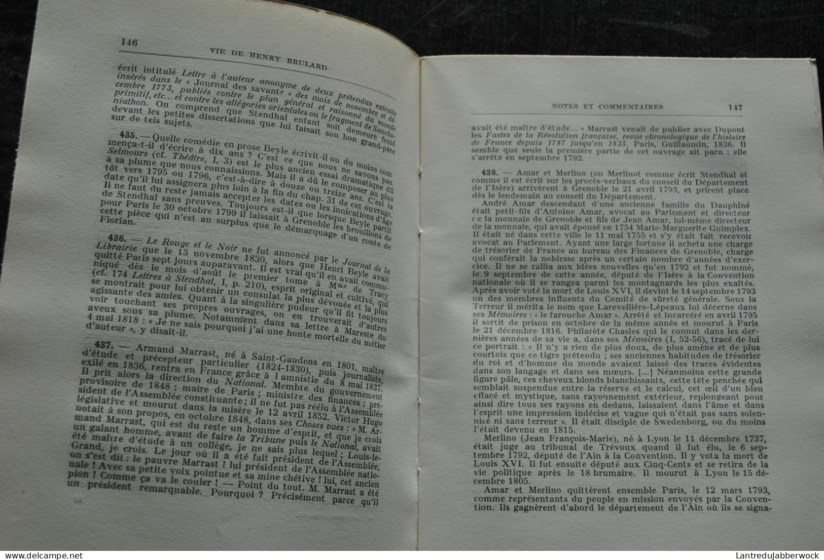 STENDHAL Vie de Henry Brulard Le Divan 1949 TL 3300 ex 2 tomes COMPLET Nouvelle édition commentée par Henri MARTINEAU