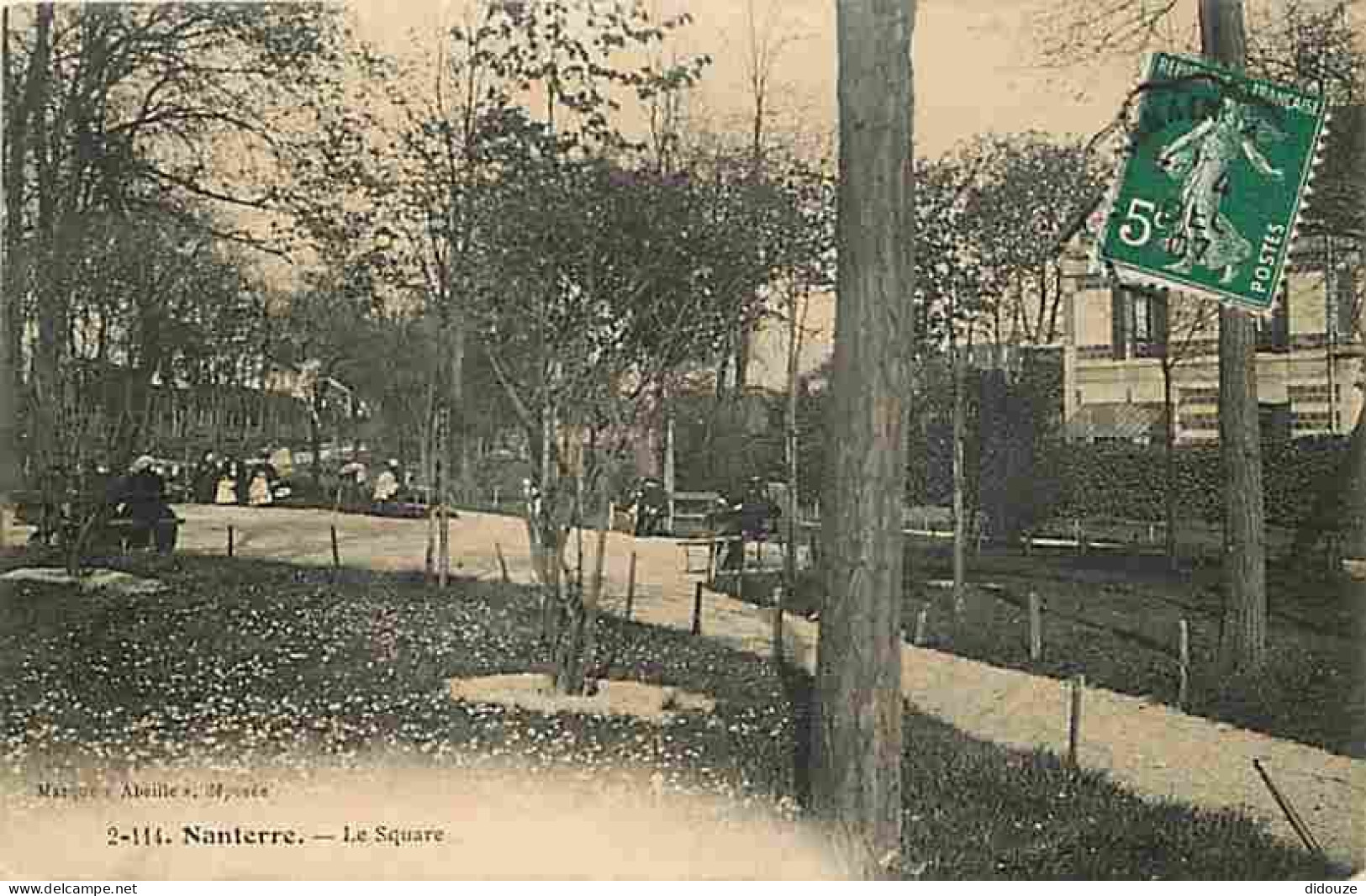 92 - Nanterre - Le Square - Animée - Oblitération Ronde De 1907 - CPA - Voir Scans Recto-Verso - Nanterre