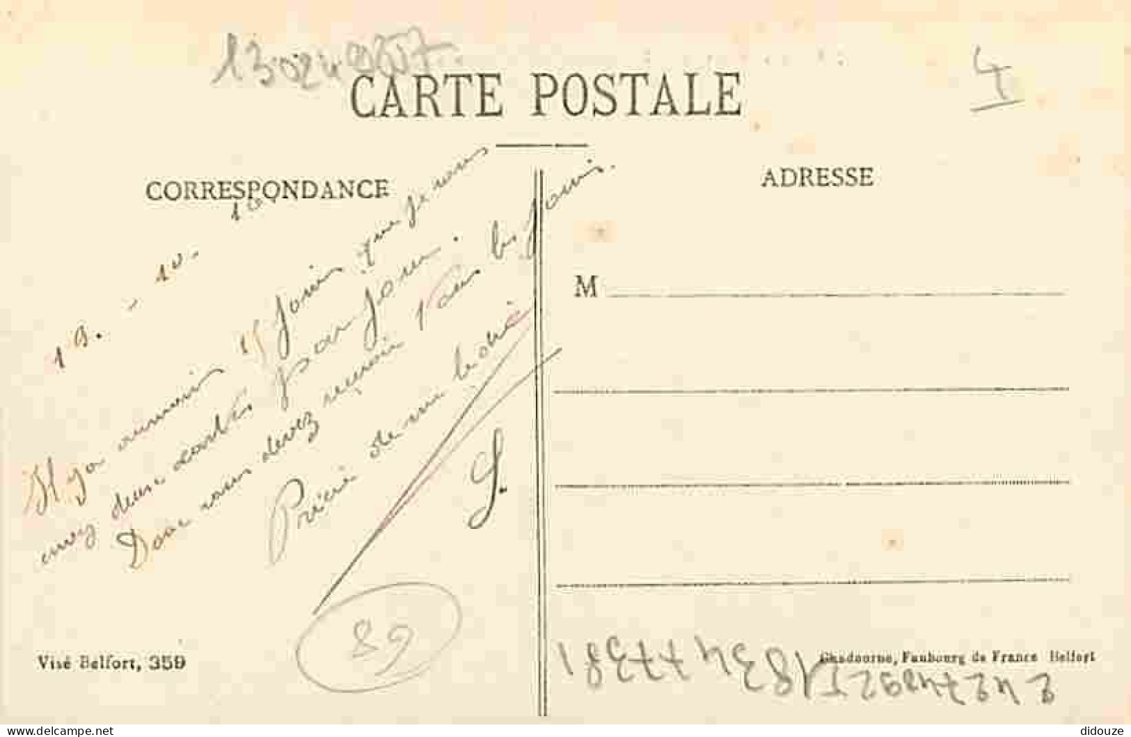 68 - Dannemarie - Grande Rue Et La Fontaine - Animée - Voyagée En 1916 - Correspondance - CPA - Voir Scans Recto-Verso - Dannemarie