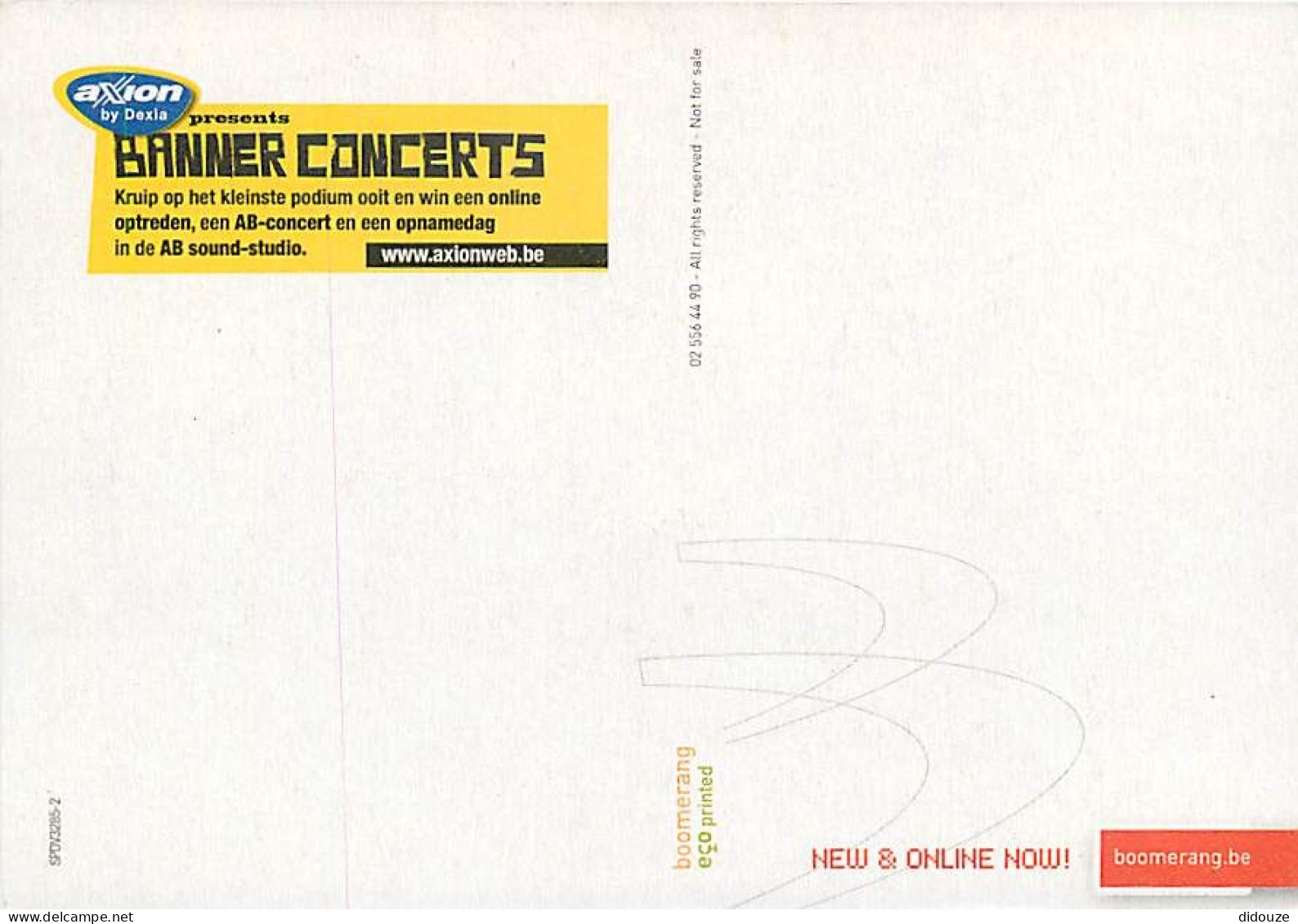 Publicite - Axion By Dexia Presents Banner Concerts - Carte Neuve - CPM - Voir Scans Recto-Verso - Werbepostkarten