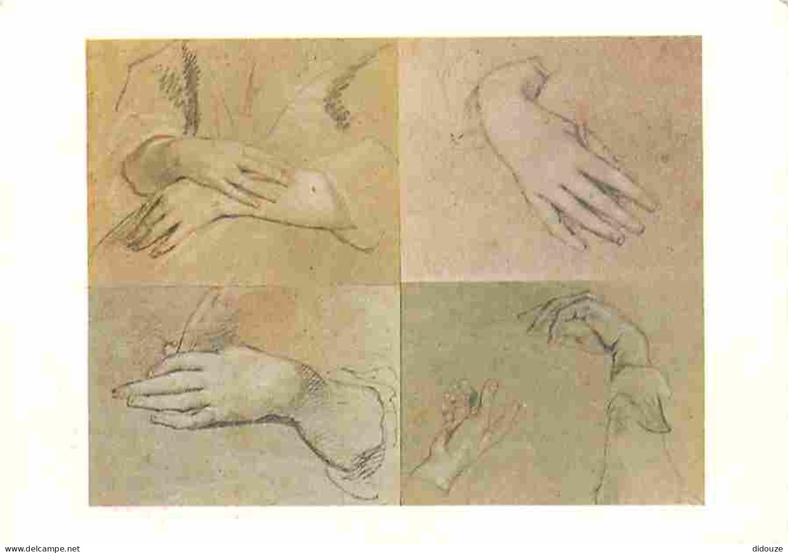 Art - Peinture - Sir Peter Lely - Four Studies Of Hands - CPM - Voir Scans Recto-Verso - Peintures & Tableaux