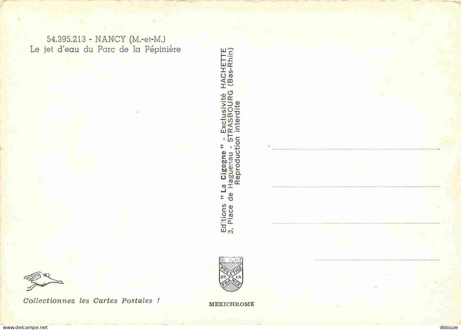 54 - Nancy - Le Jet D'eau Du Parc De La Pépinière - Carte Dentelée - CPSM Grand Format - Voir Scans Recto-Verso - Nancy