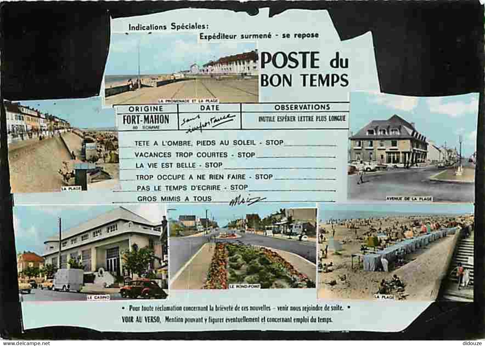 80 - Fort Mahon - Multivues - Plage - Automobiles - Flamme Postale - CPM - Voir Scans Recto-Verso - Fort Mahon