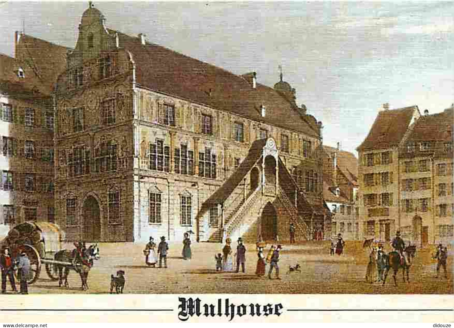 68 - Mulhouse - L'Hotel De Ville Et La Place De La Réunion Vers 1830 D'après Une Gravue Ancienne - CPM - Voir Scans Rect - Mulhouse