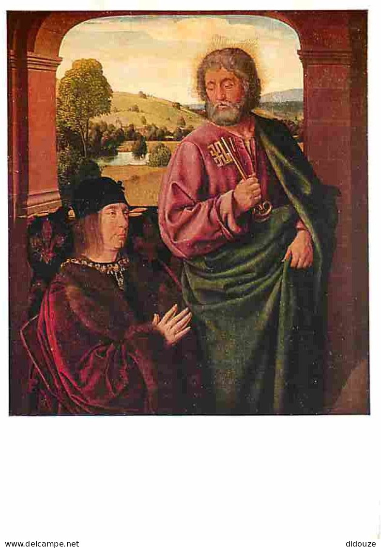 Art - Peinture Religieuse - Maitre De Moulins - Pierre De Bourbon Et Saint Pierre - Histoire - CPM - Voir Scans Recto-Ve - Schilderijen, Gebrandschilderd Glas En Beeldjes