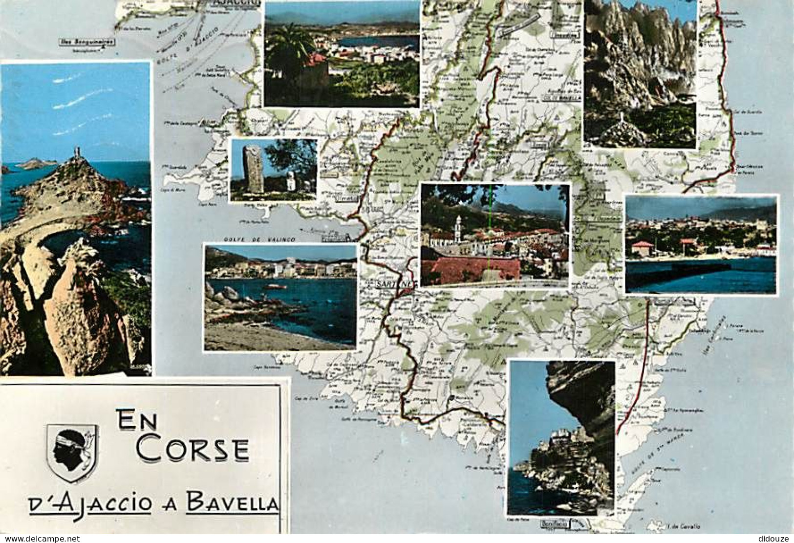 20 - Corse Du Sud - D'Ajaccio à Bavella - Multivues - Carte Géographique Michelin - CPM - Voir Scans Recto-Verso - Sonstige & Ohne Zuordnung