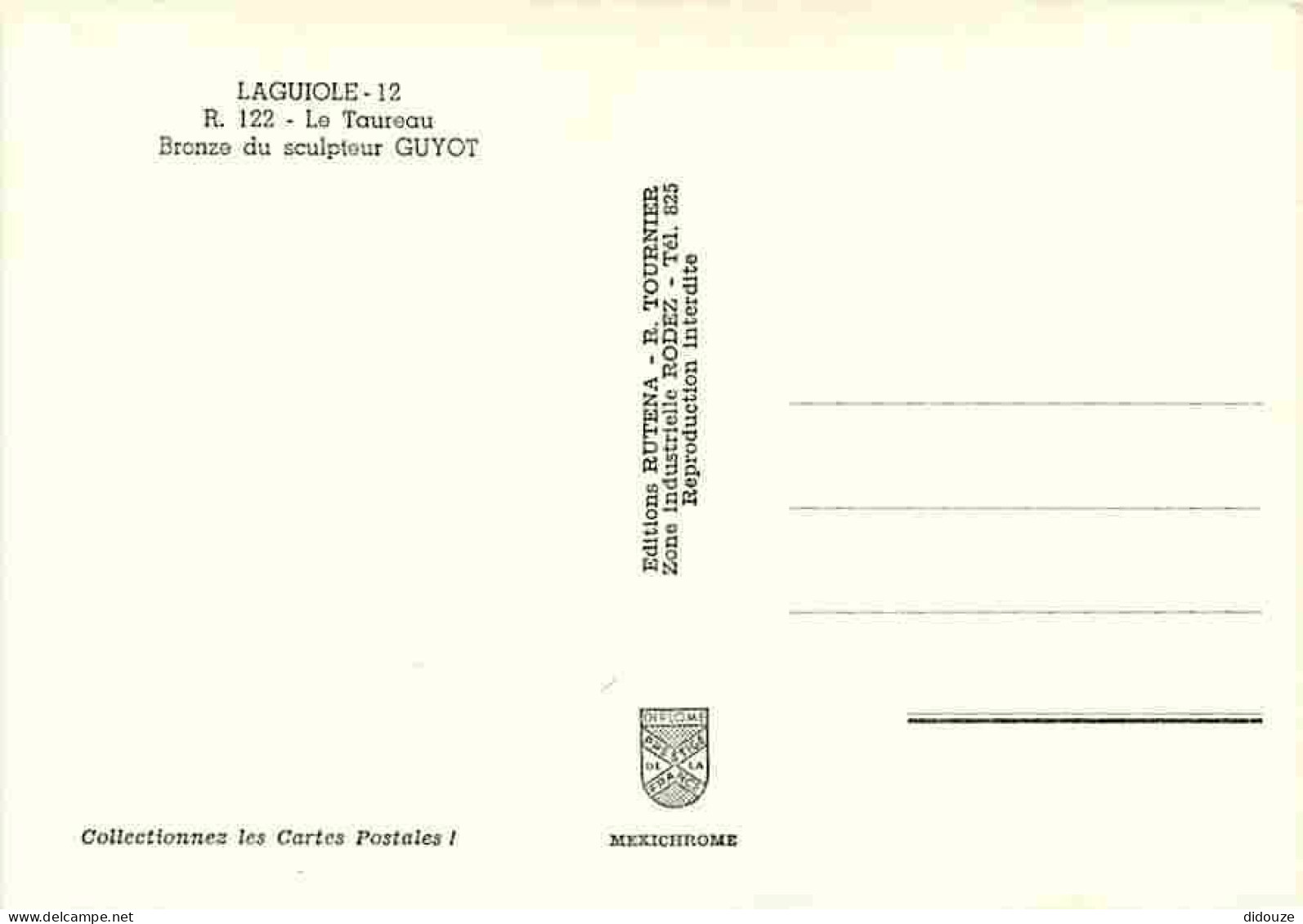 12 - Laguiole - Le Taureau - Bronze Du Sculpteur Guyot - Sculpture - Carte Neuve - CPM - Voir Scans Recto-Verso - Laguiole