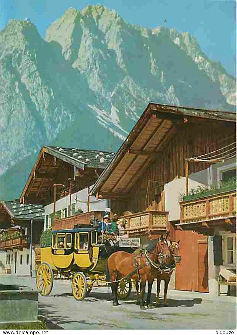 Animaux - Chevaux - Garmisch-Partenkirchen - Fuhlingsstrasse Mit Waxenstein Und Zugspitze - Calèche - CPM - Voir Scans R - Horses