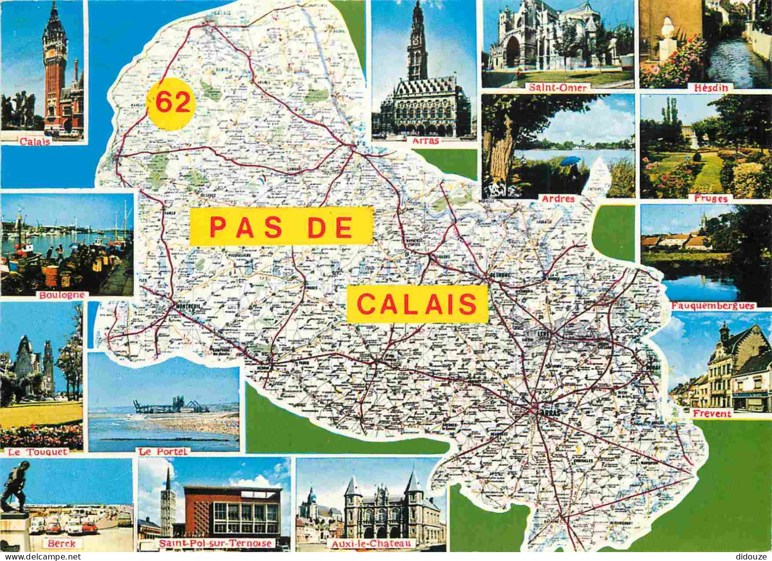 62 - Pas De Calais - Multivues - Carte Géographique Michelin - CPM - Voir Scans Recto-Verso - Autres & Non Classés
