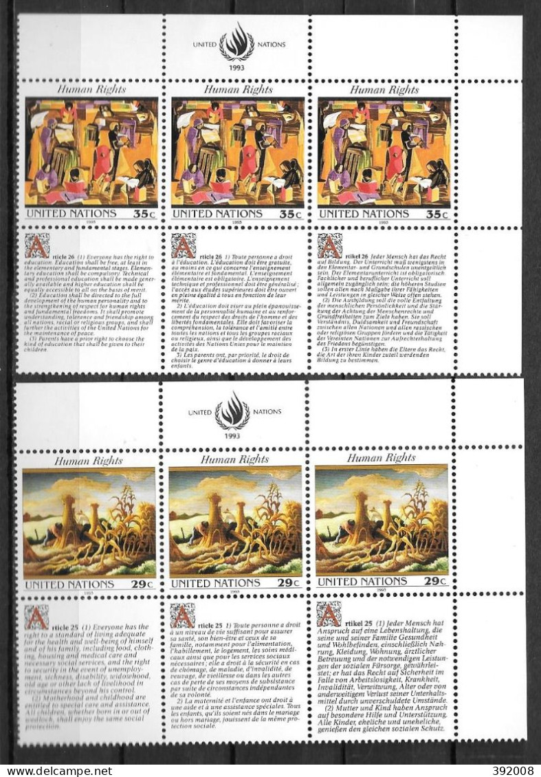 1993 - 635 à 640 **MNH - Déclaration Universelle Des Droits De L'homme - 2 - Neufs