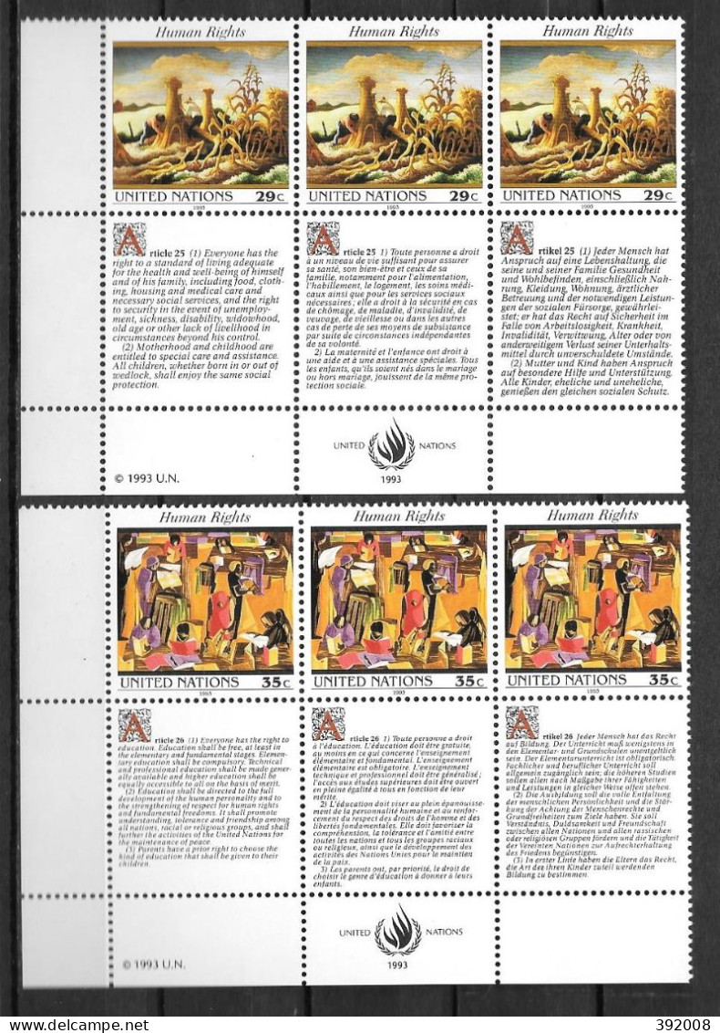 1993 - 635 à 640 **MNH - Déclaration Universelle Des Droits De L'homme - 4 - Unused Stamps