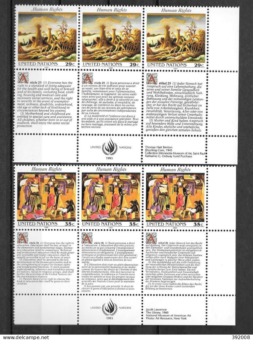 1993 - 635 à 640 **MNH - Déclaration Universelle Des Droits De L'homme - 3 - Ongebruikt