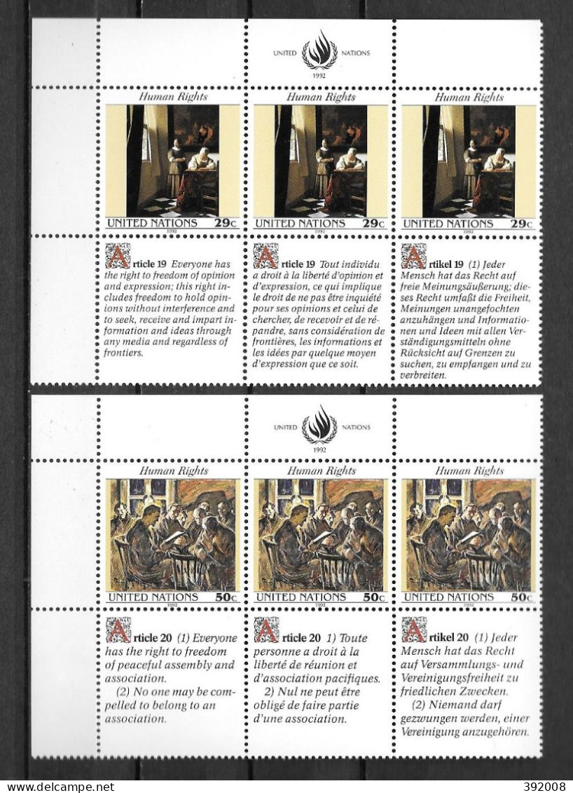 1992 - 620 à 625 **MNH - Déclaration Universelle Des Droits De L'homme - 1 - Ungebraucht