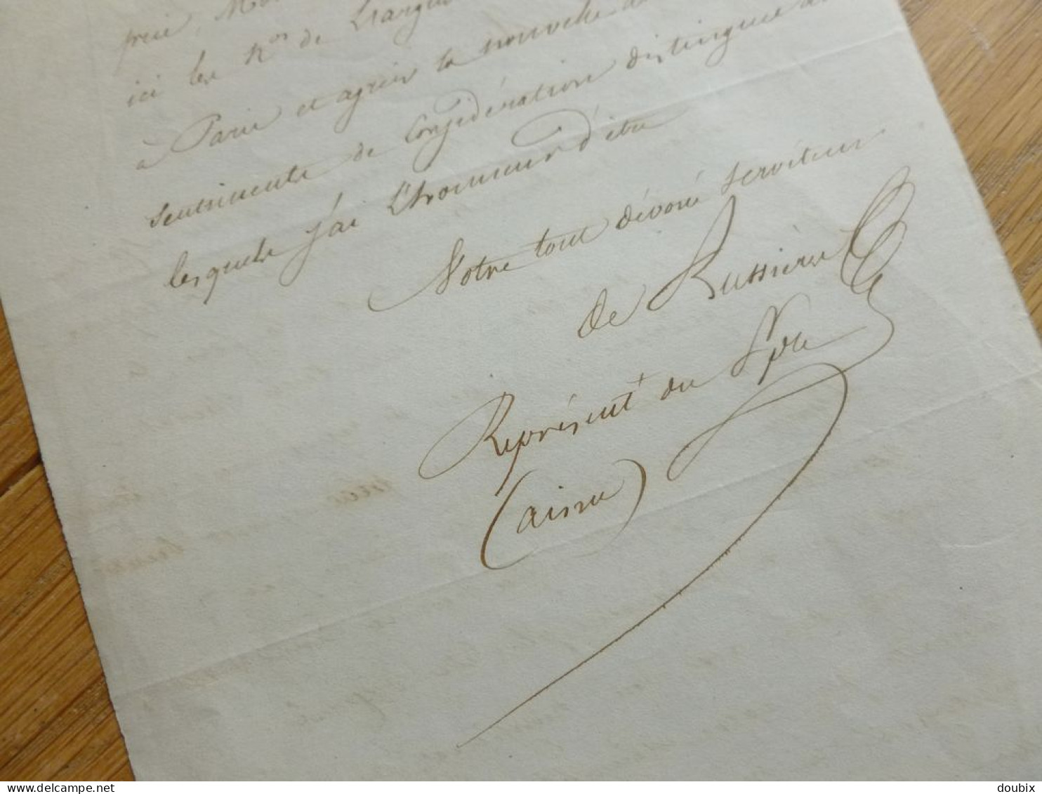 Charles BROCQUART DE BUSSIERES (1791-1853) Député REIMS (Marne) & SOISSONS (Aisne) AUTOGRAPH - Personaggi Storici